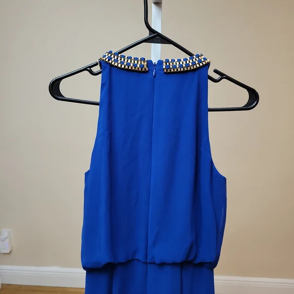 Vince Camuto Cobalt Blue Halter Gown Size 4 - Picture 8 of 8